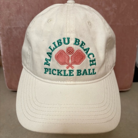 Mighty Fine Accessories - White Malibu Beach Pickleball Baseball Cap